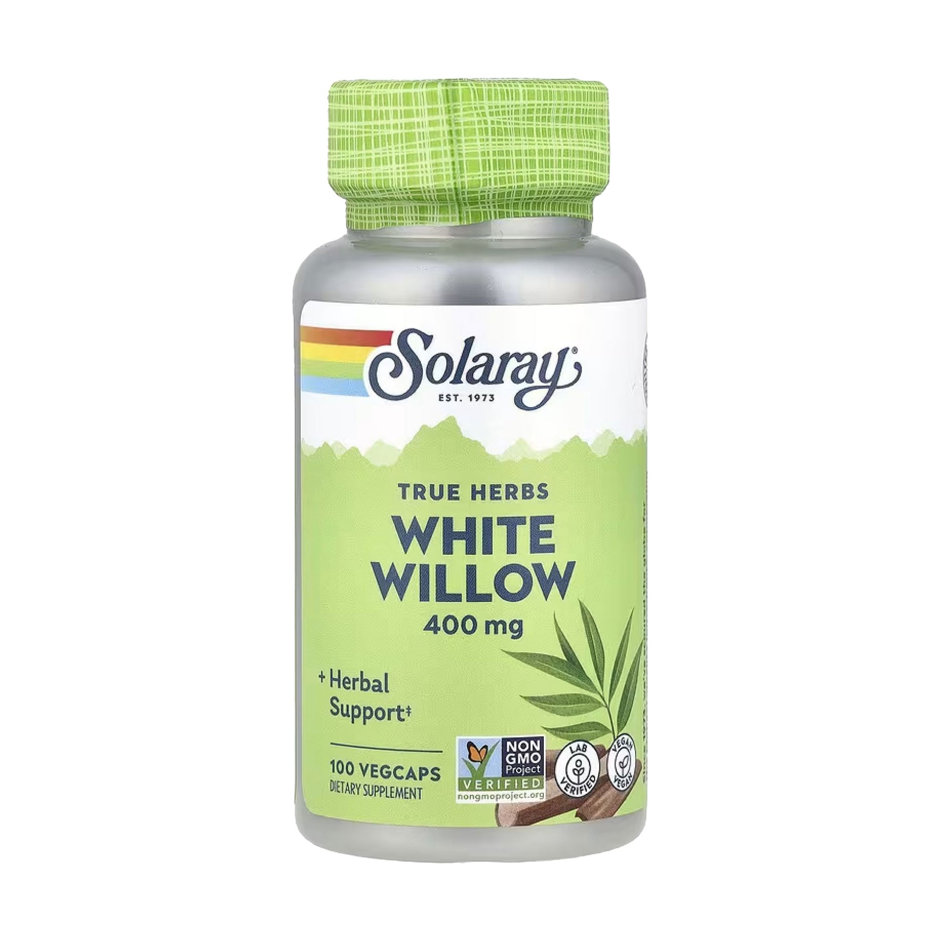 Біла верба Solaray True Herbs White Willow 400 мг, 100 вегетаріанських капсул